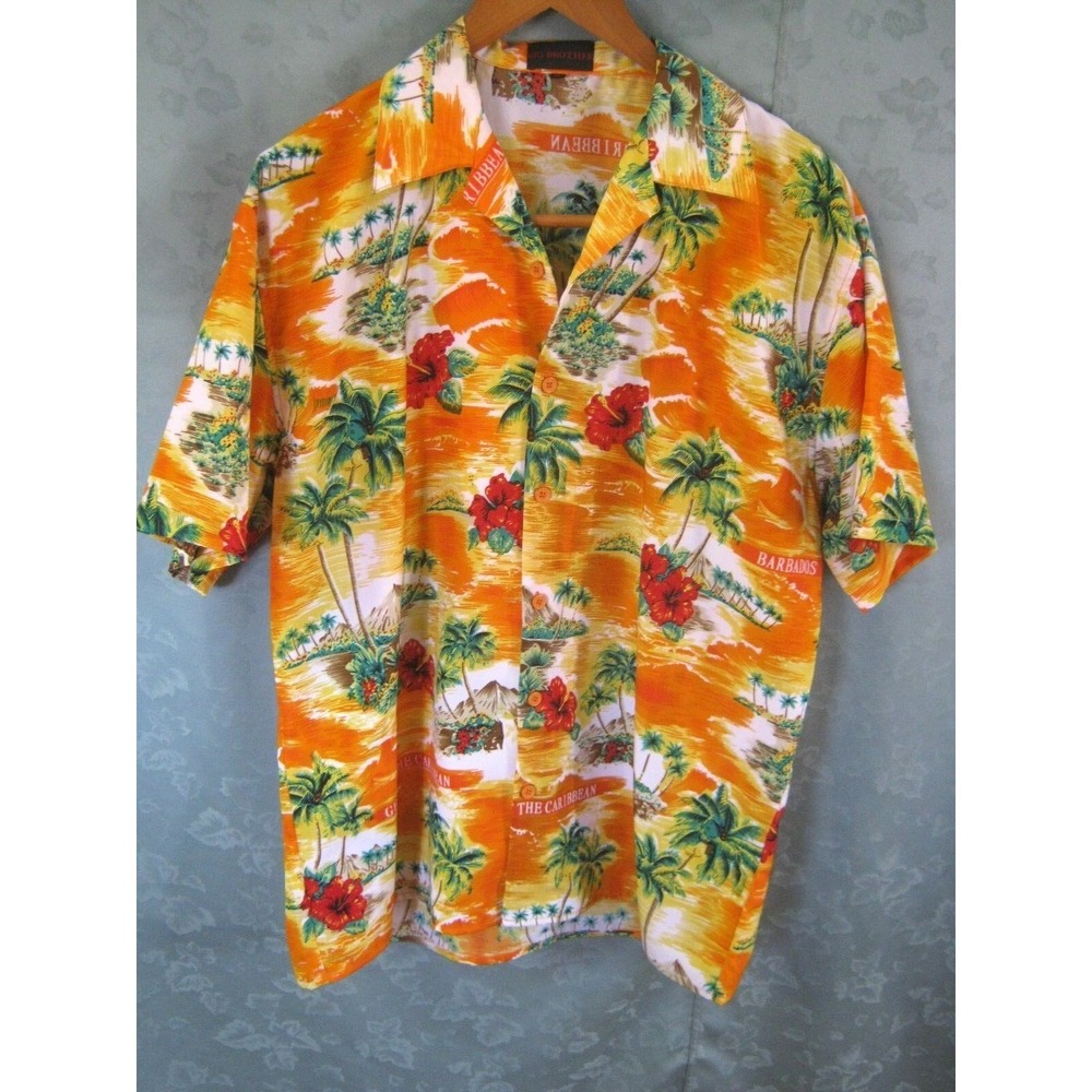 Big Brother Size Medium Hawaiian Style Shirt ~ Barbados ~ Big Medium